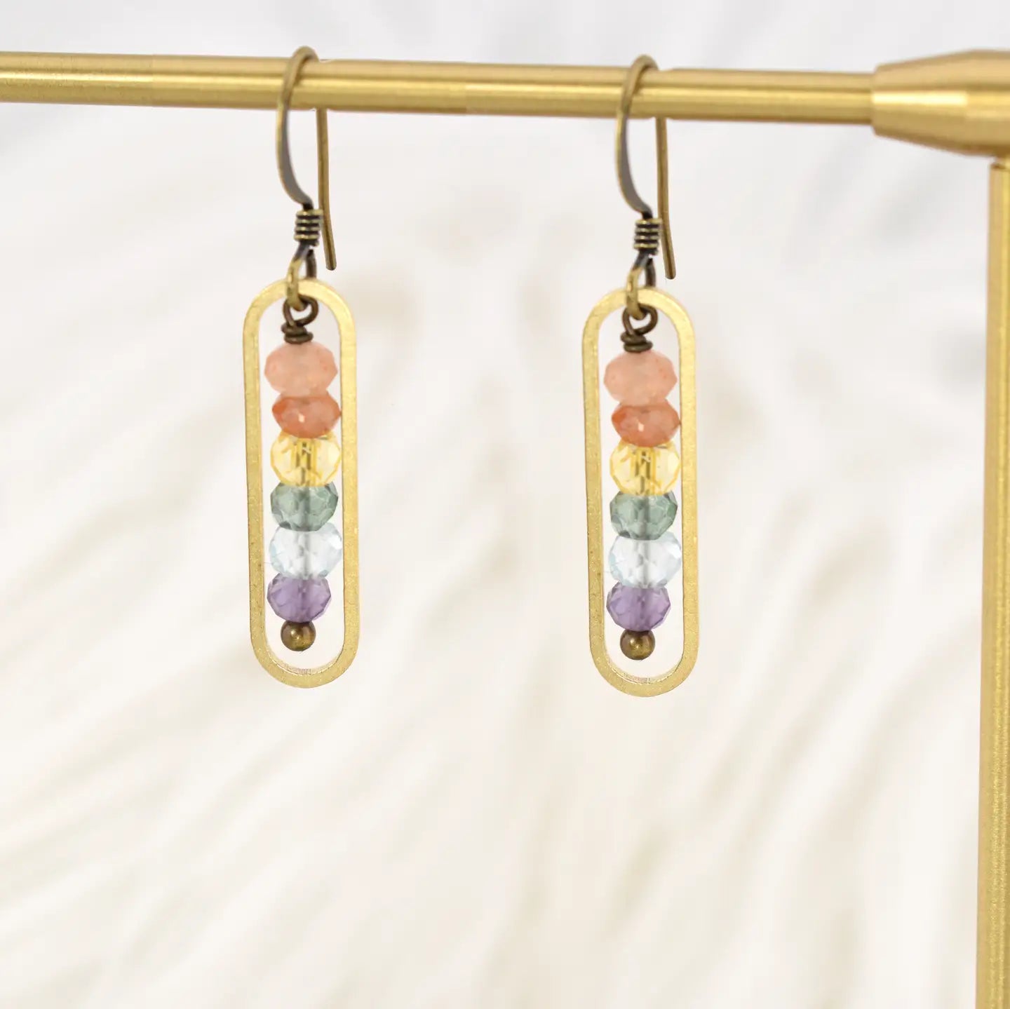 Soft Rainbow Peapod Earrings