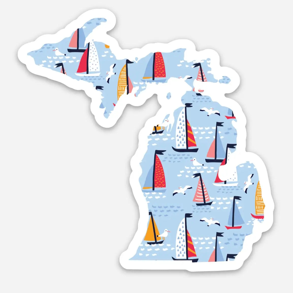 Sail Away Michigan State Sticker