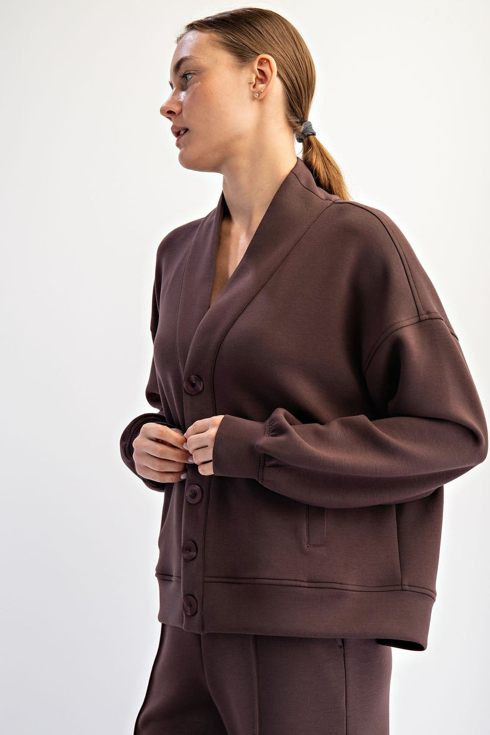 Modal Poly Cardi - Espresso