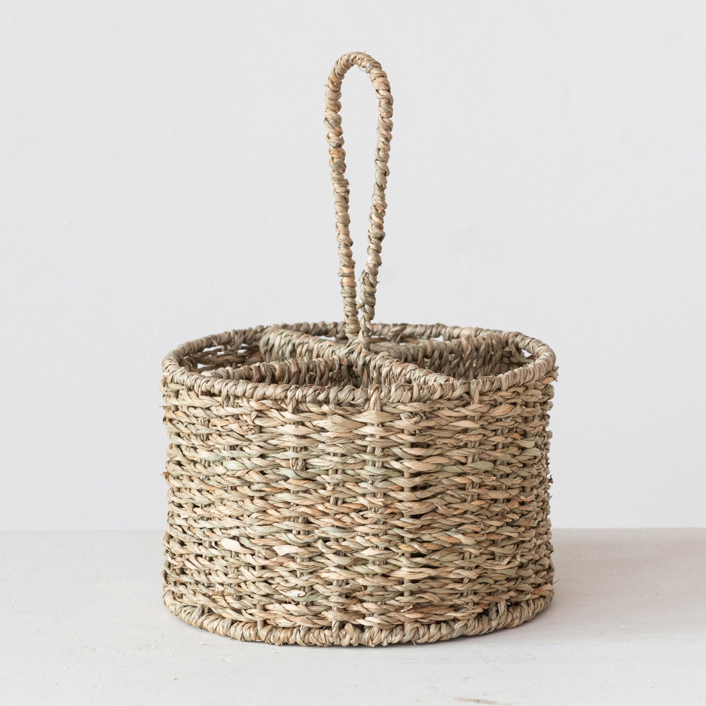 Hand-Woven Seagrass Caddy w/ 4 Sections