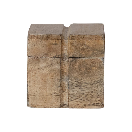 Mango Wood Box w/ Carved Stripe
