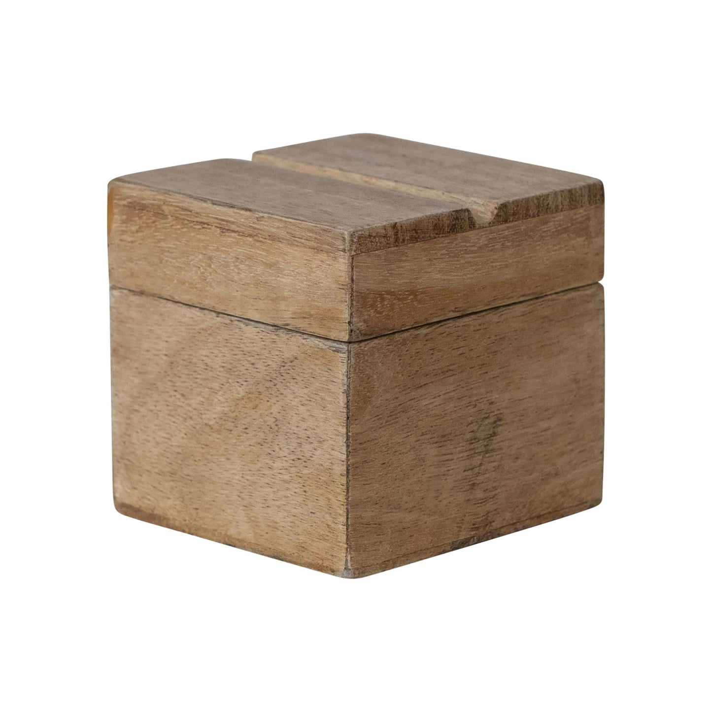 Mango Wood Box w/ Carved Stripe