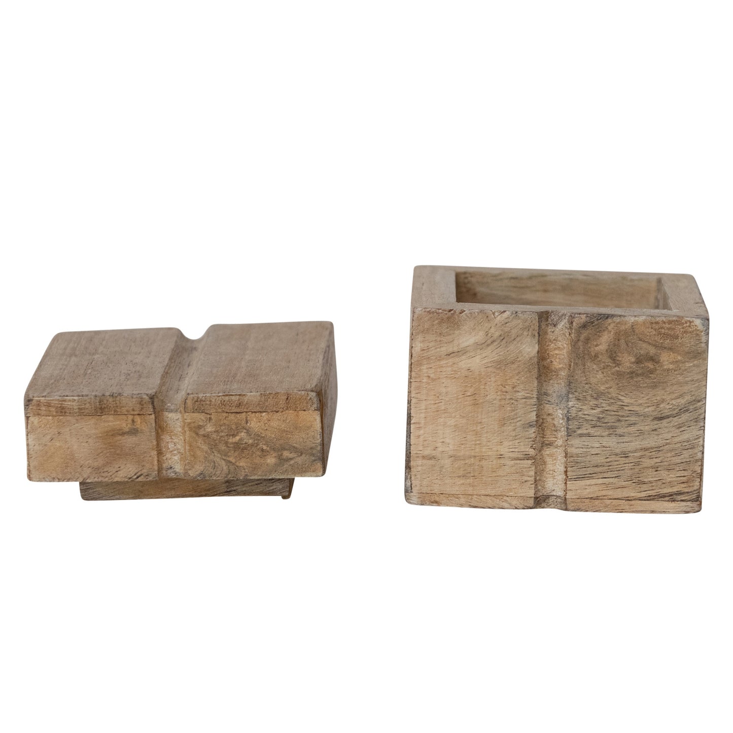 Mango Wood Box w/ Carved Stripe