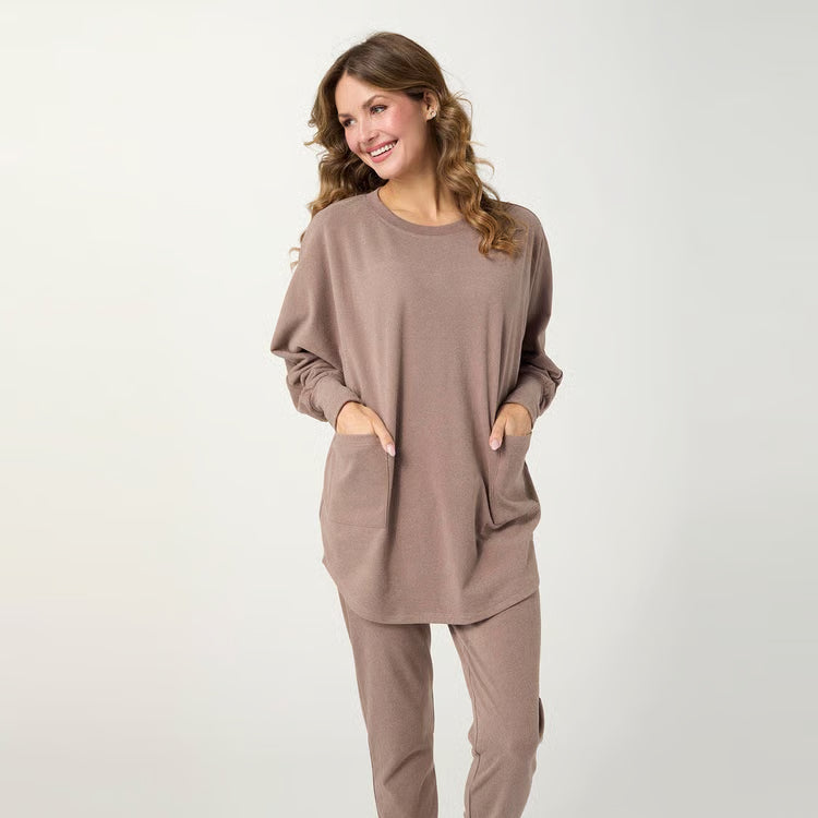 Weekend Brushed Zipper Back Long Sleeve