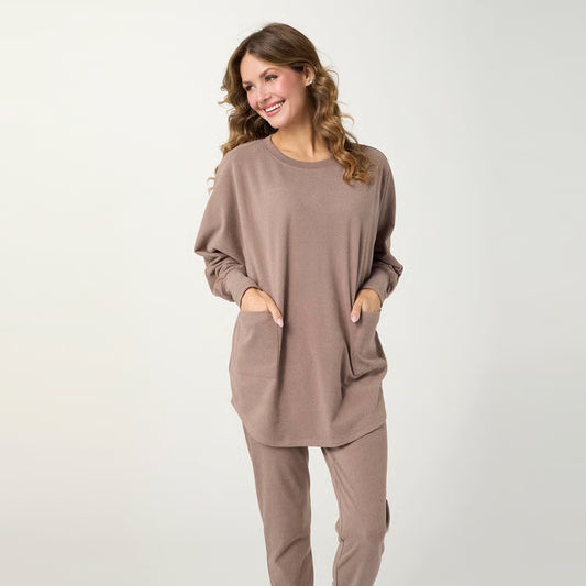 Weekend Brushed Zipper Back Long Sleeve