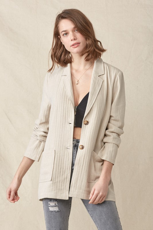 Oversized Double Pocket Blazer