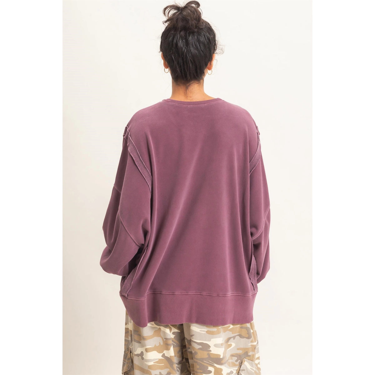 Oversized Raw Edge Sweatshirt