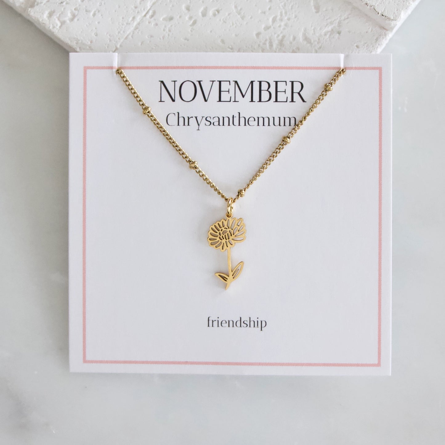 Waterproof Birth Flower Necklaces