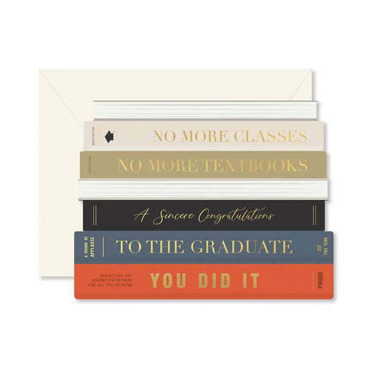 Graduation Books Die-Cut Greeting Card