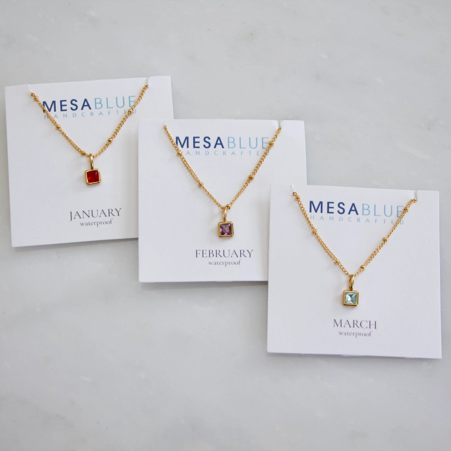 Waterproof Birthstone Necklace