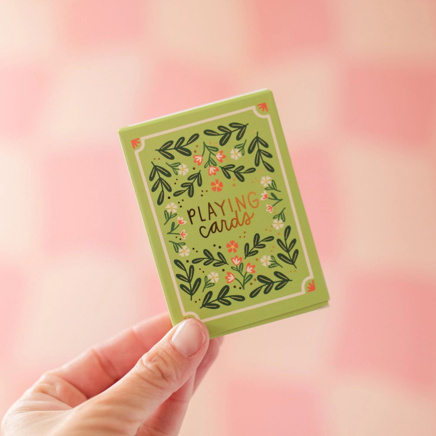 Green Floral Deck of Playing Cards