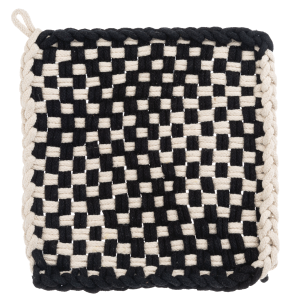 Cotton Crochet Check Pot Holder - Checkered