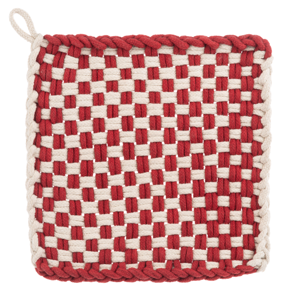 Cotton Crochet Check Pot Holder - Checkered