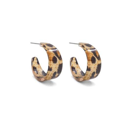 Resin Leopard Hoop Earring