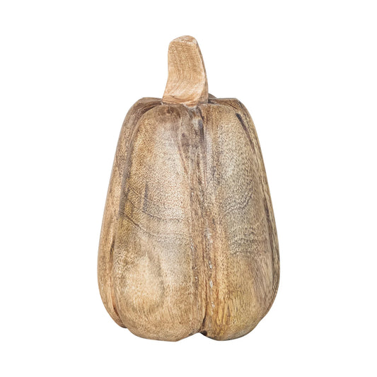 Carved Mango Wood Pumpkin (2 Sizes)