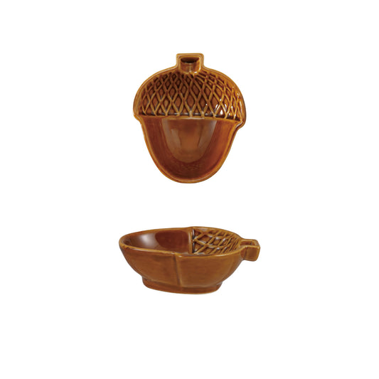 Stoneware Acorn Shaped Dish