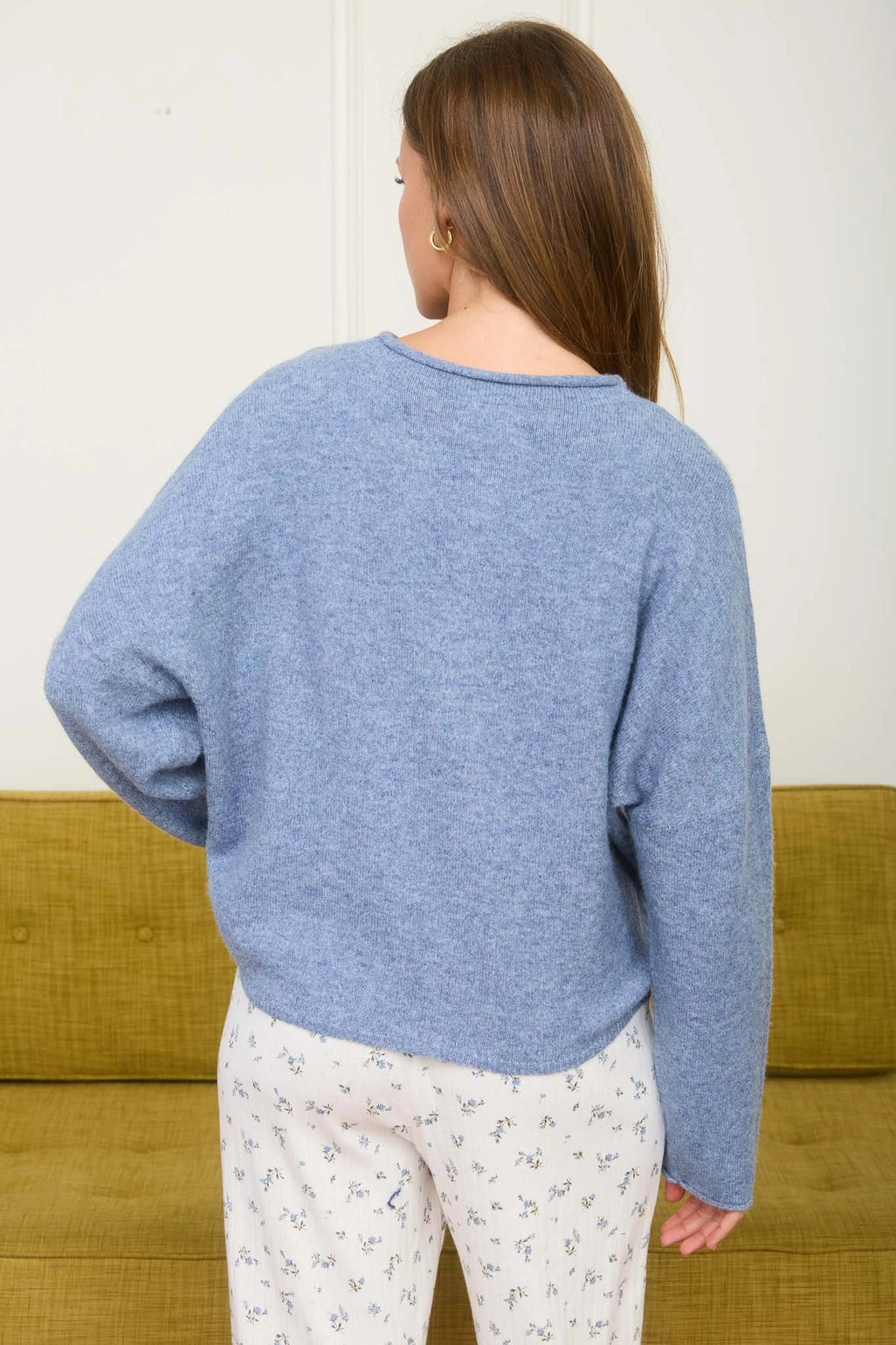 Lightweight Button Down Knit Cardigan - Dusty Blue