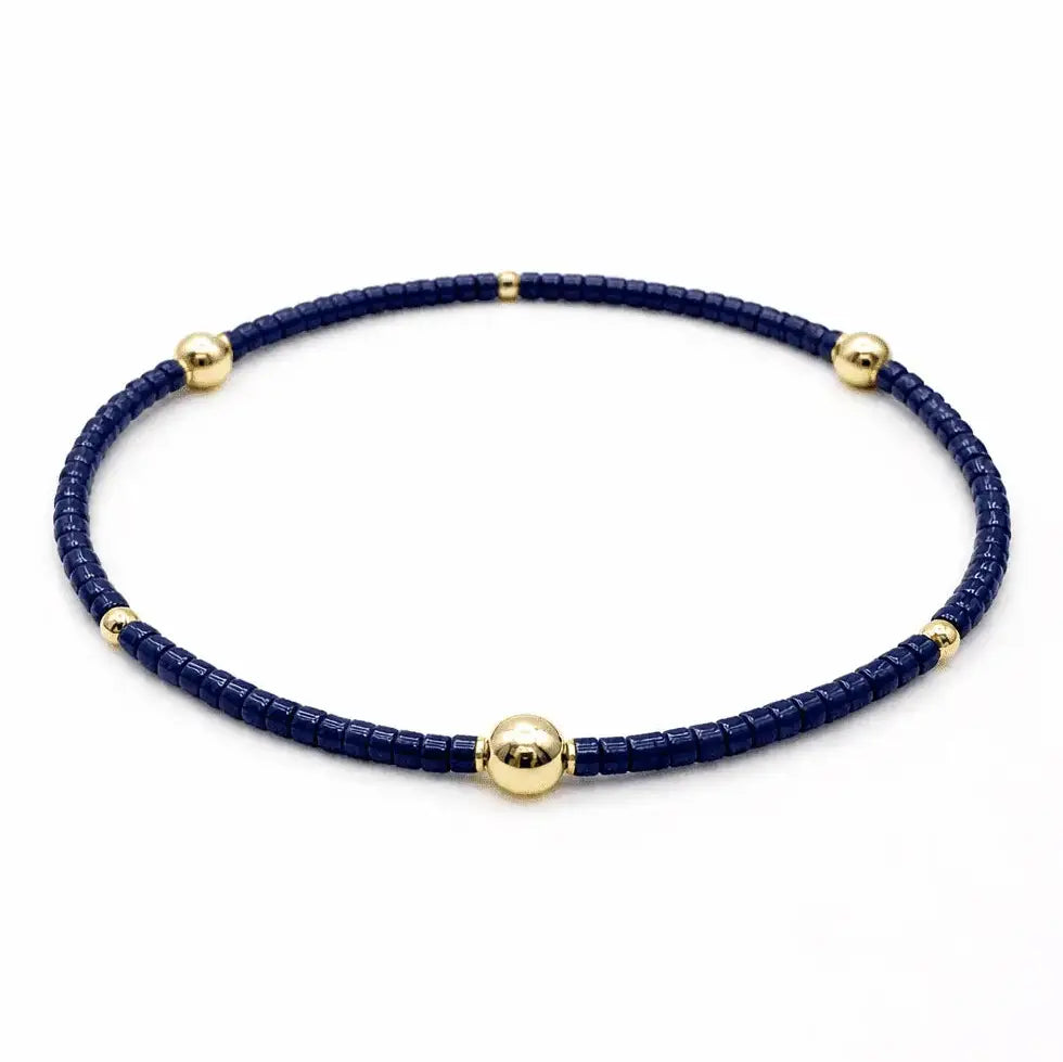 Navy & Gold Filled Bracelet