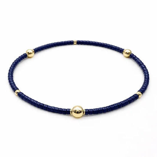 Navy & Gold Filled Bracelet