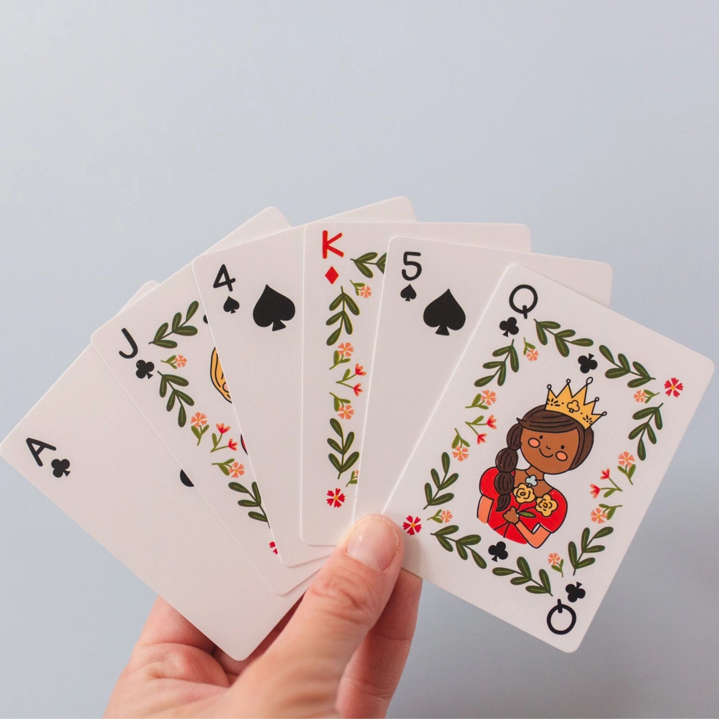 Green Floral Deck of Playing Cards