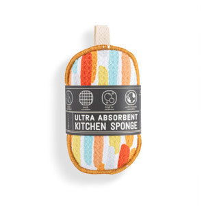 Orange Lines Absorbent Reversible Sponges Set of 2