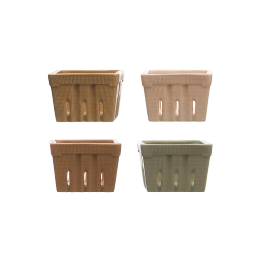 Matt Textured Stoneware Berry Basket