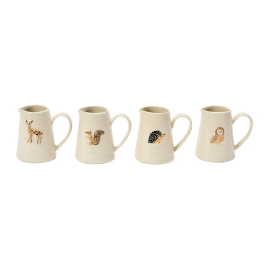Hand-Painted Creamer with Forest Animal
