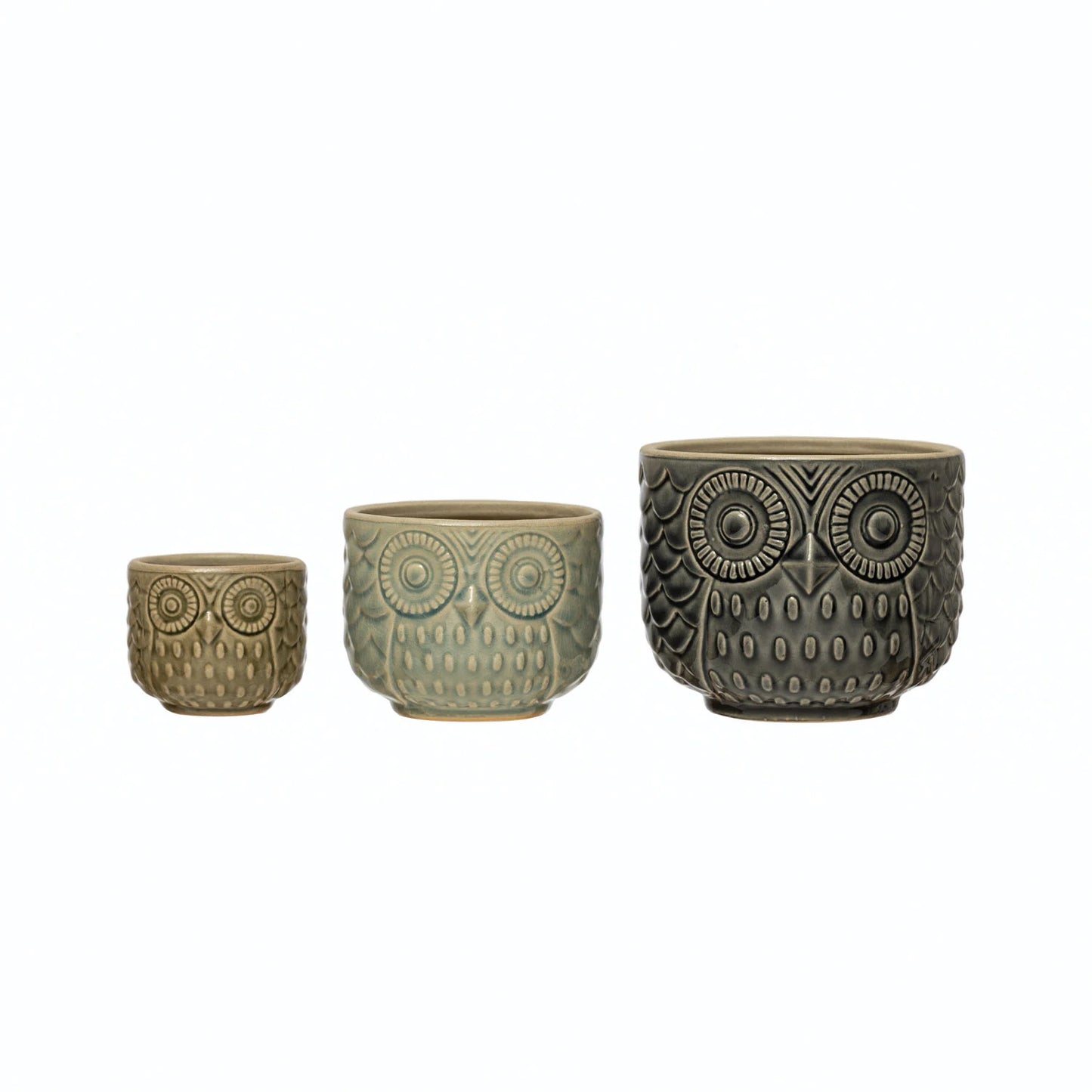 Decorative Stoneware Owl Container