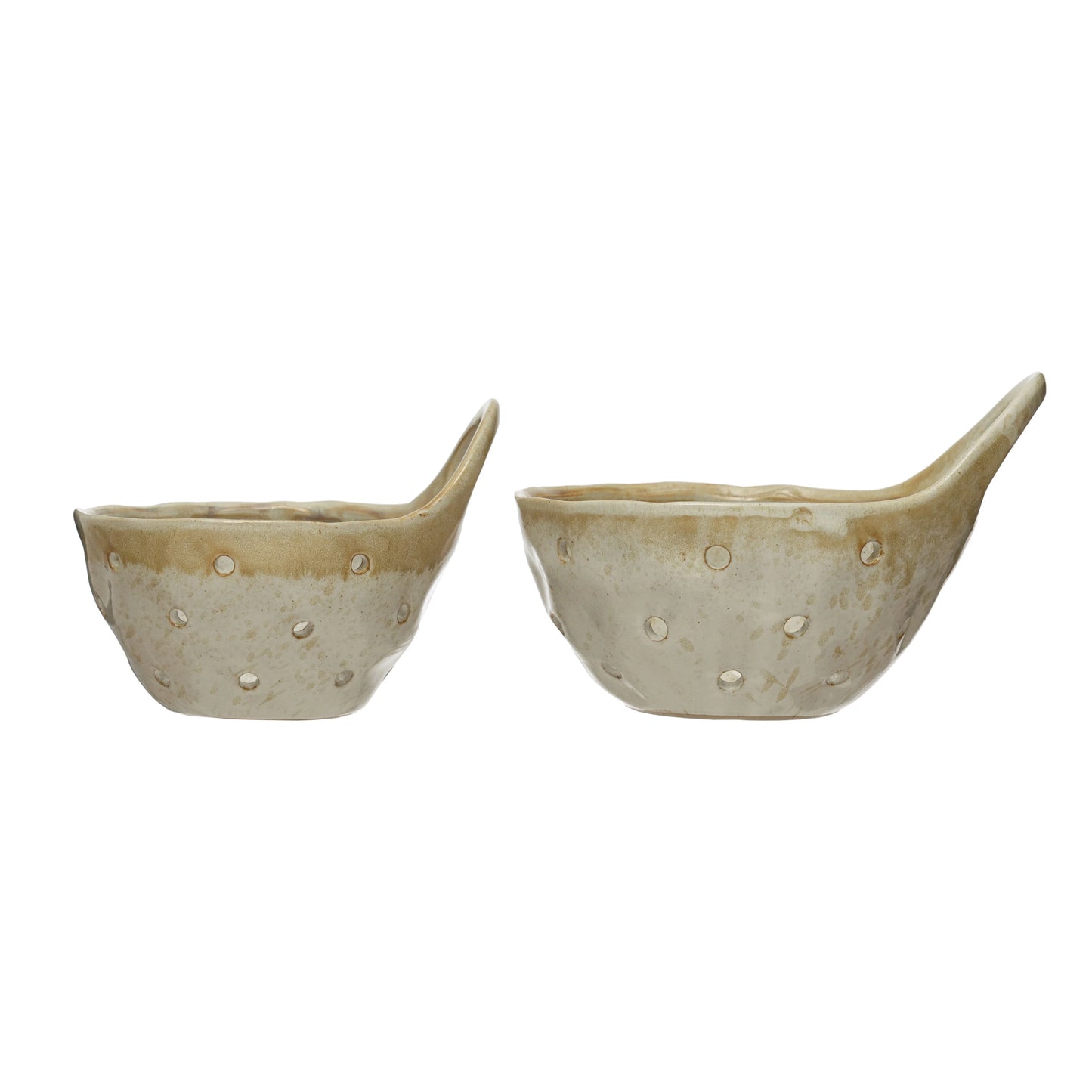Stoneware Colander W/ Handle