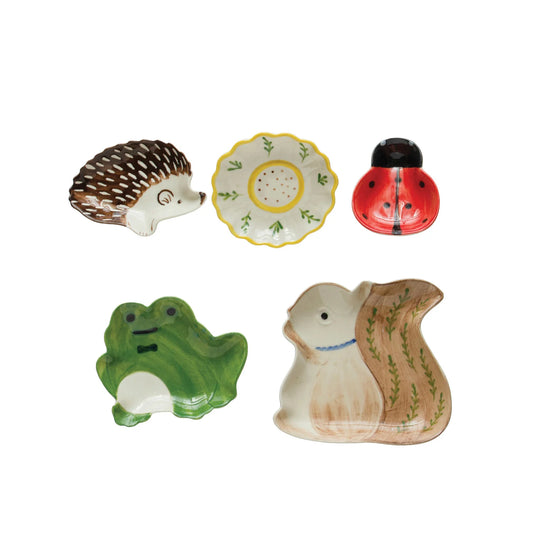 Hand-Painted Stoneware Woodland Dishes