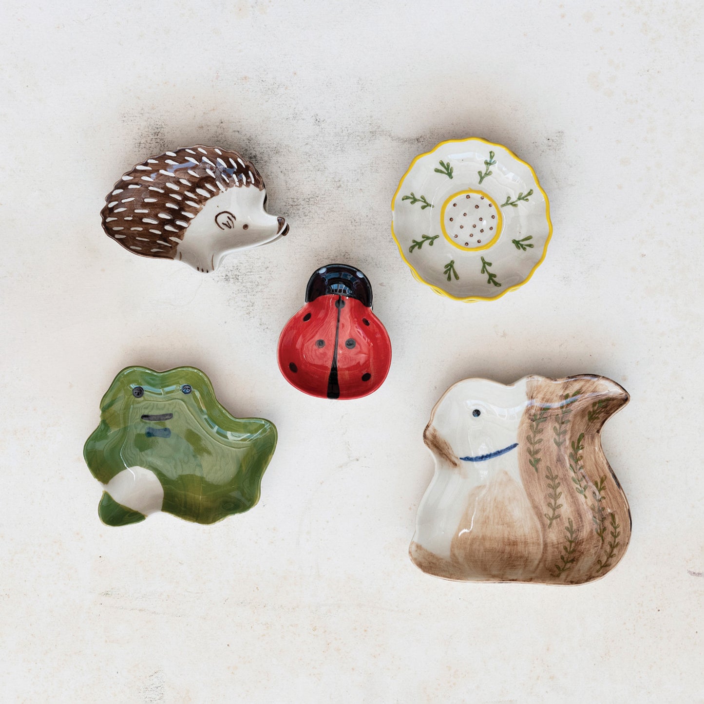Hand-Painted Stoneware Woodland Dishes