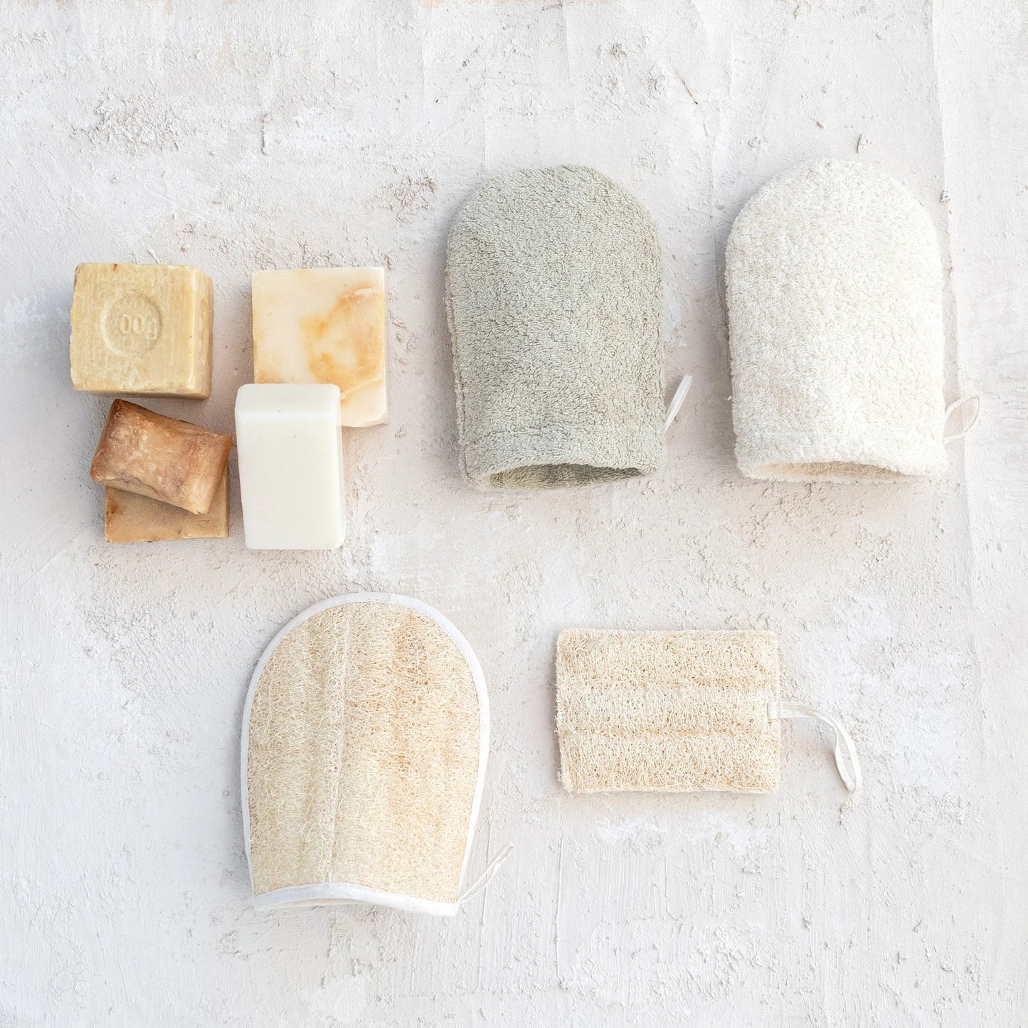 Cotton Terry Cloth Shower Mitt w/ Loop