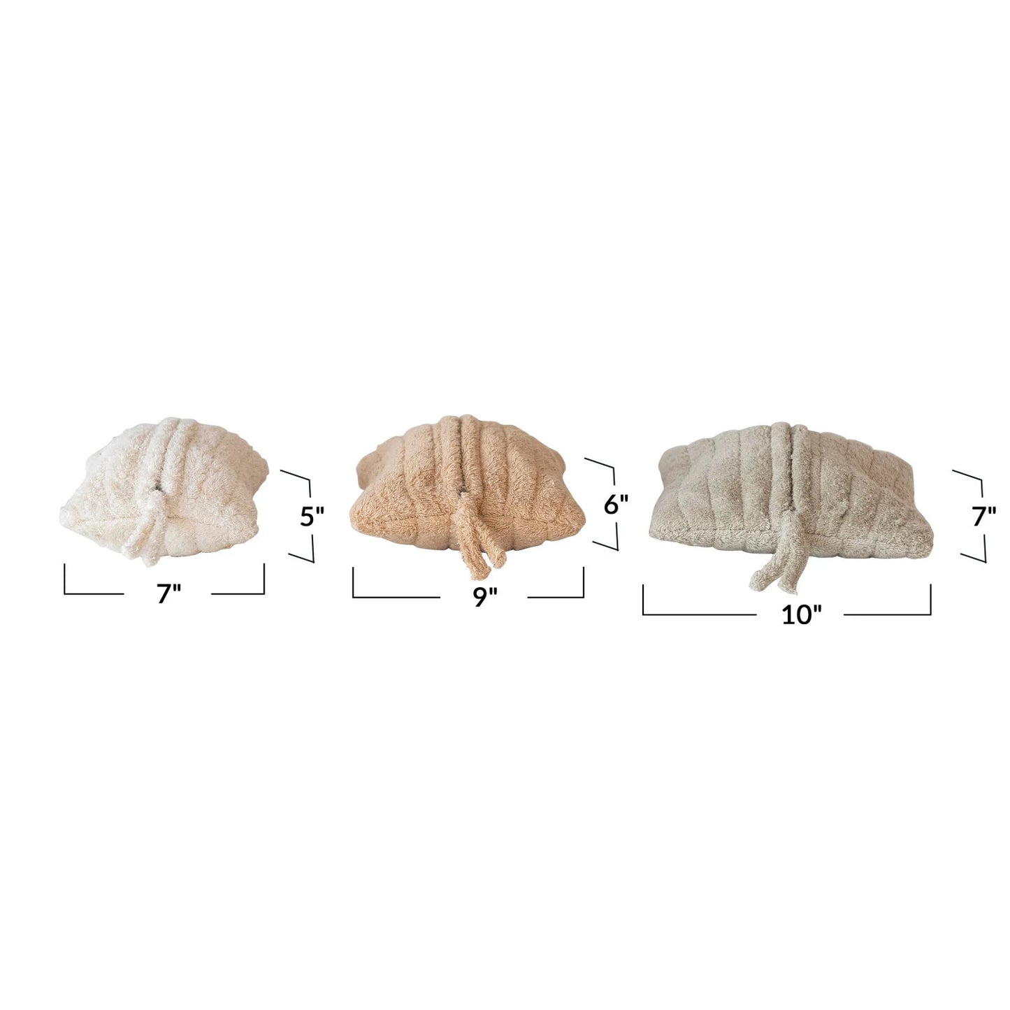 Quilted Cotton Terry Zip Pouches w/ Cotton Lining