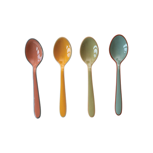 Enameled Stainless Steel Spoons w/ Colored Edge