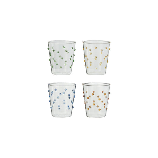 13 oz. Handmade Drinking Glass w/ Raised Dots