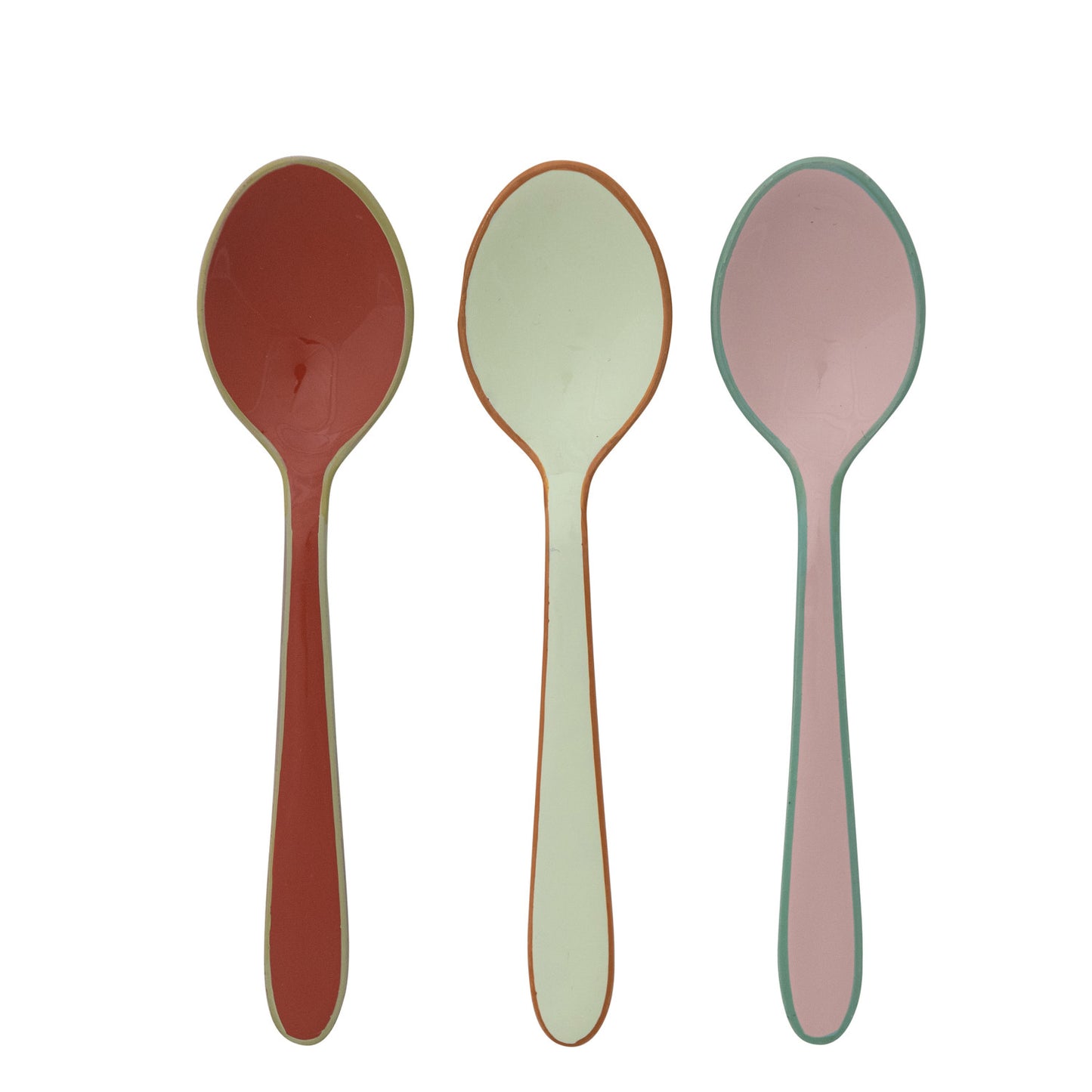 Enameled Stainless Steel Spoons With Colored Edge