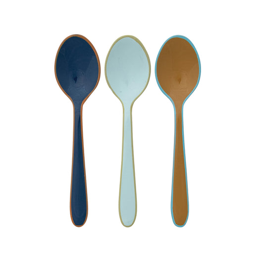 Enameled Stainless Steel Spoons With Colored Edge
