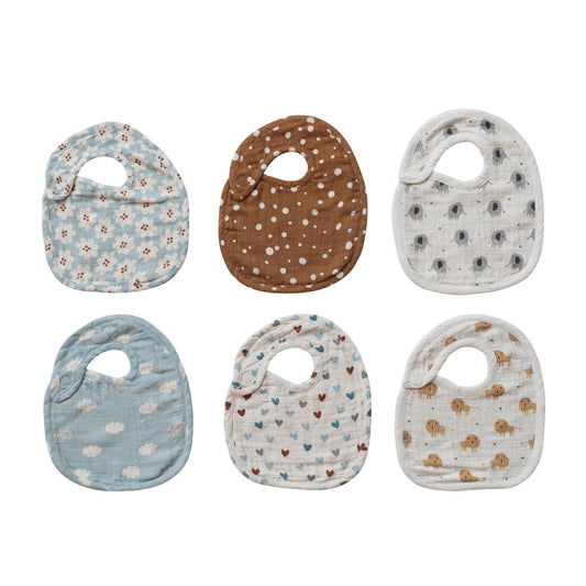 Cotton Double Cloth Printed Baby Bib with Pattern