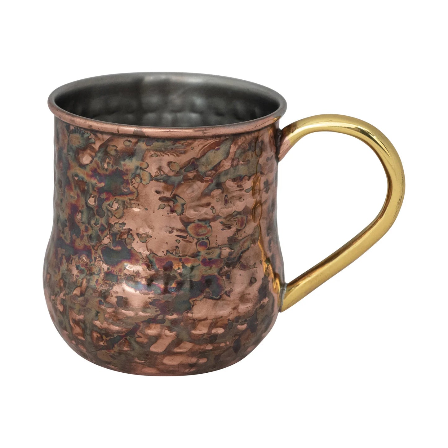 16 oz. Hammered Stainless Steel Mule Mug w/ Brass Handle