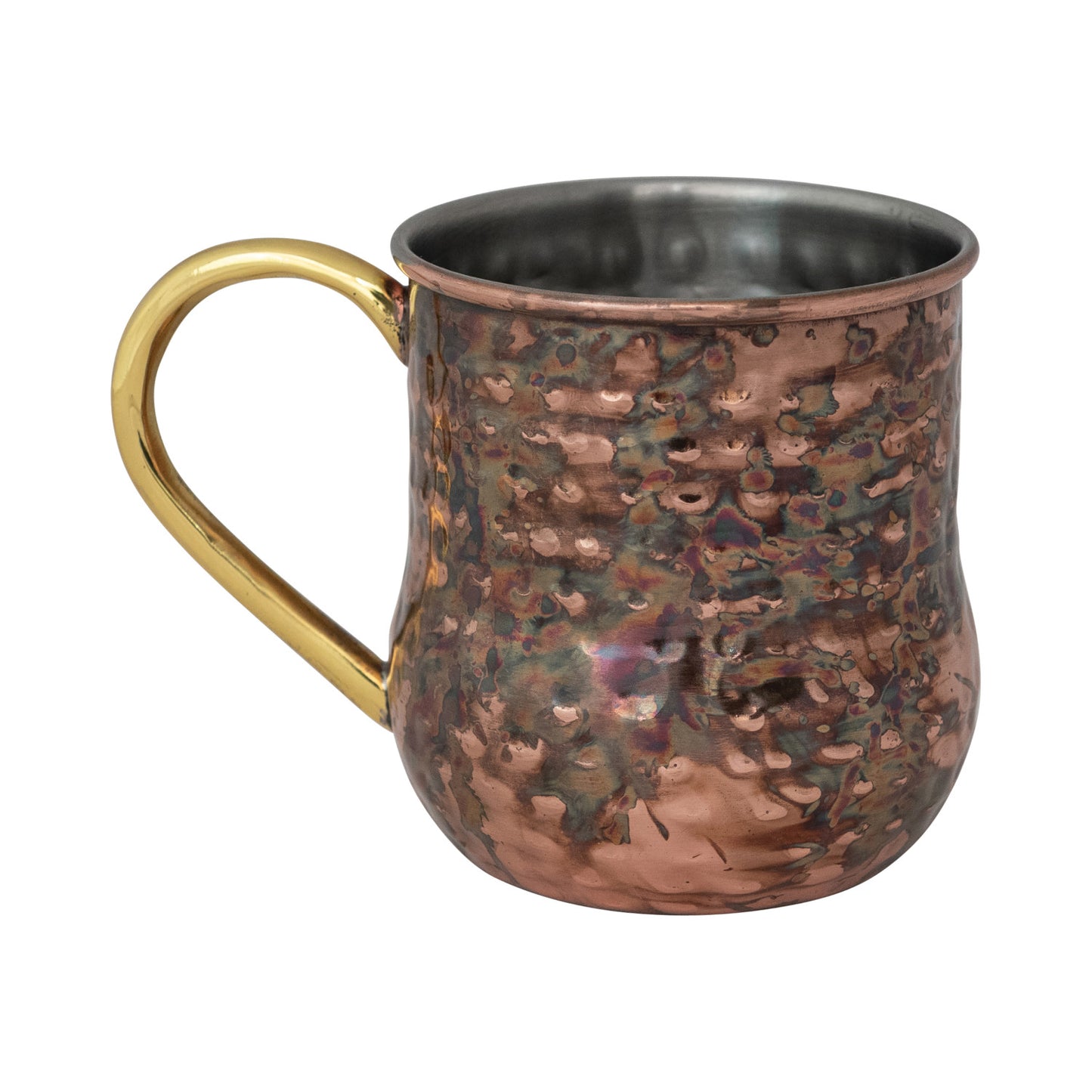 16 oz. Hammered Stainless Steel Mule Mug w/ Brass Handle