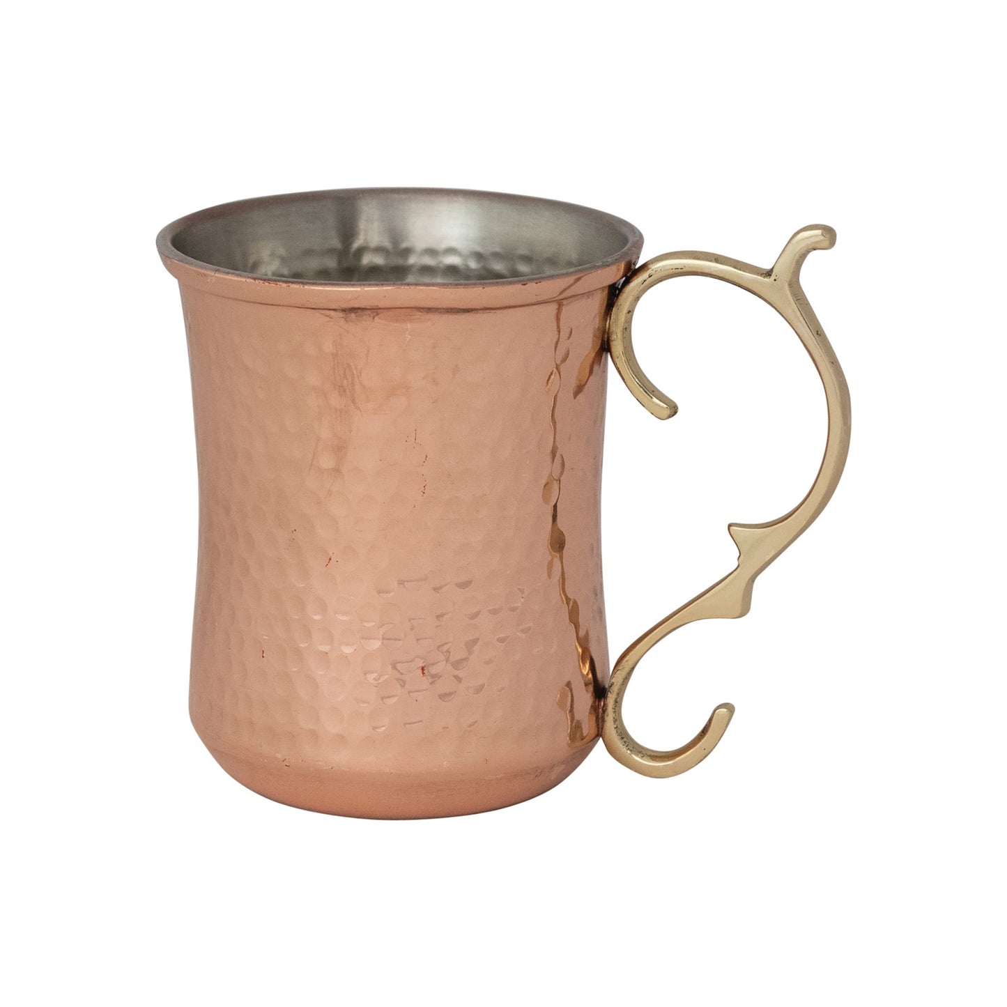 10 oz. Hammered Stainless Steel Mule Mug w/ Brass Handle