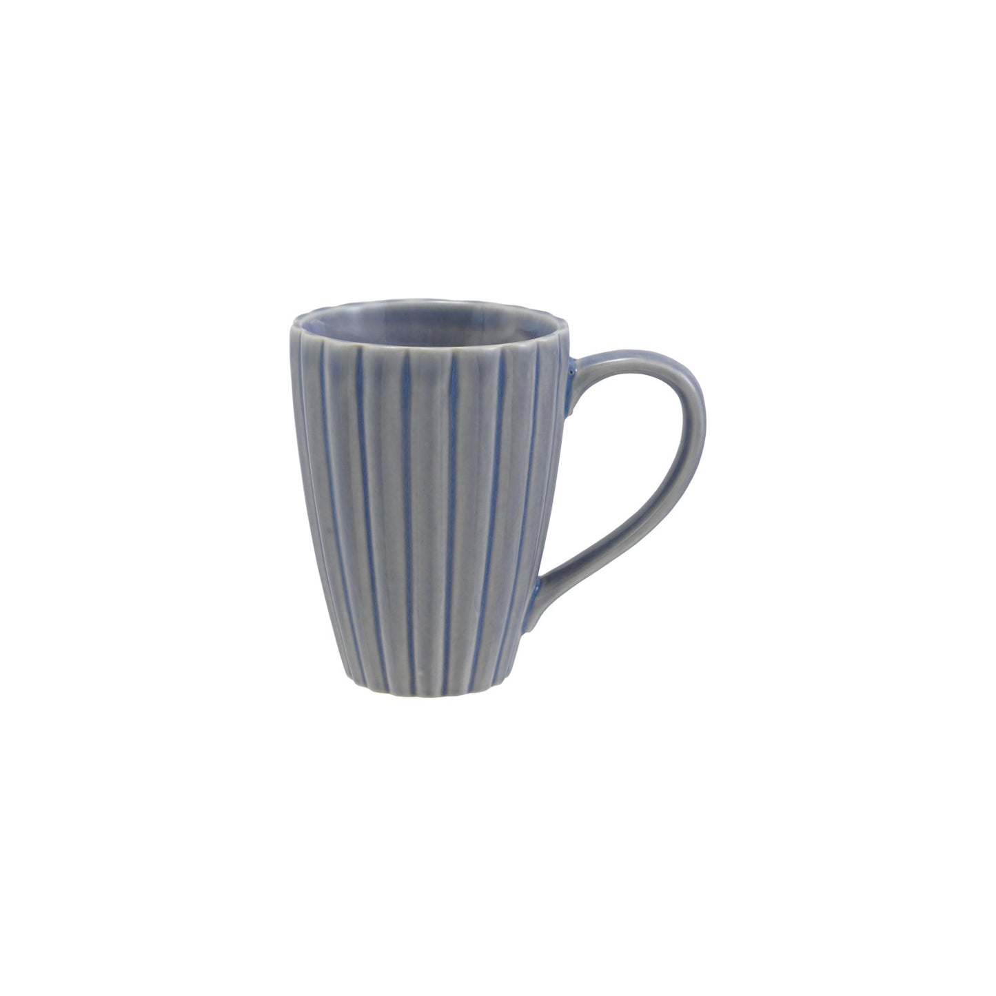 14 oz. Stoneware Ribbed Mug - Light Blue