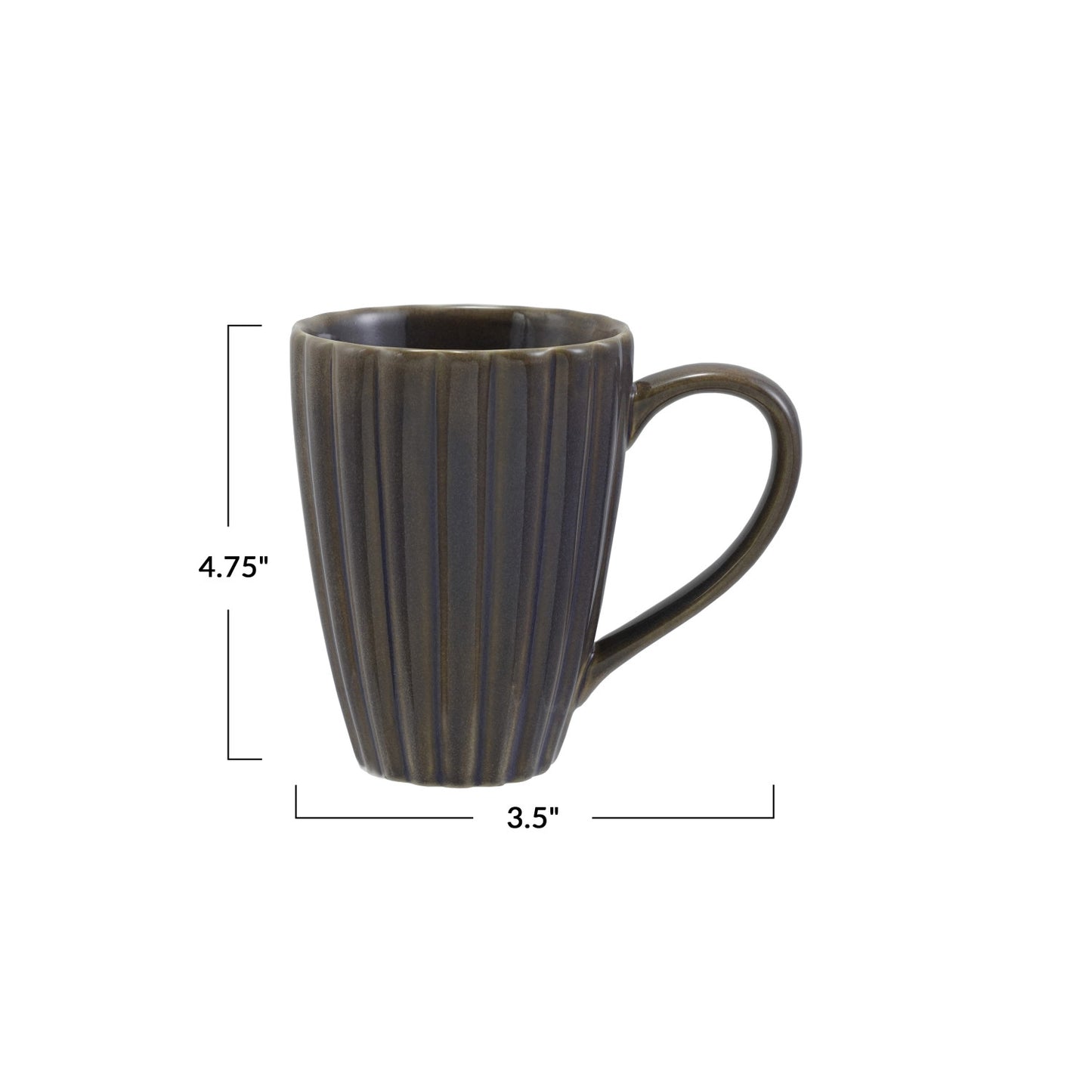 14 oz. Stoneware Ribbed Mug - Plum