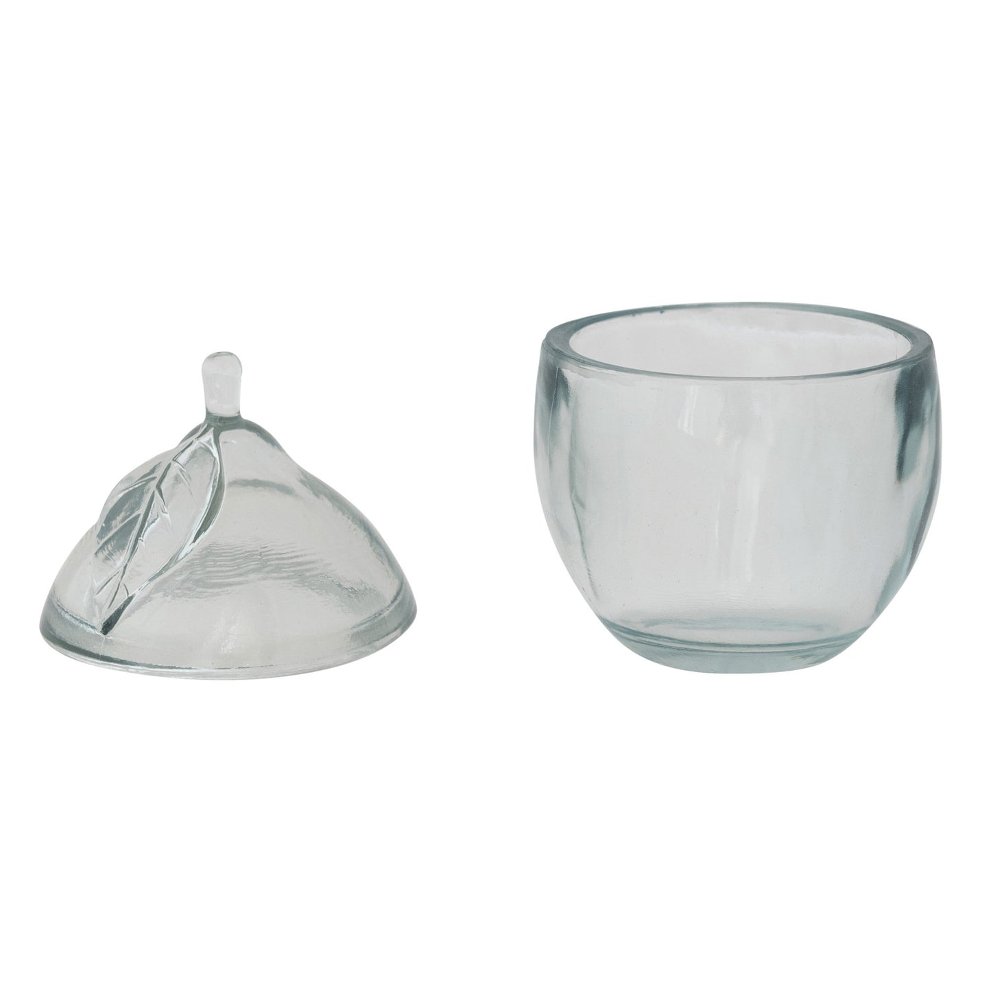 Recycled Pressed Glass Lemon Shaped Jar