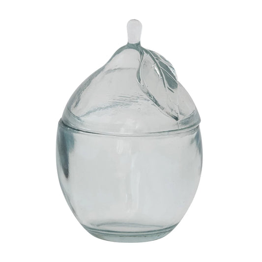 Recycled Pressed Glass Lemon Shaped Jar