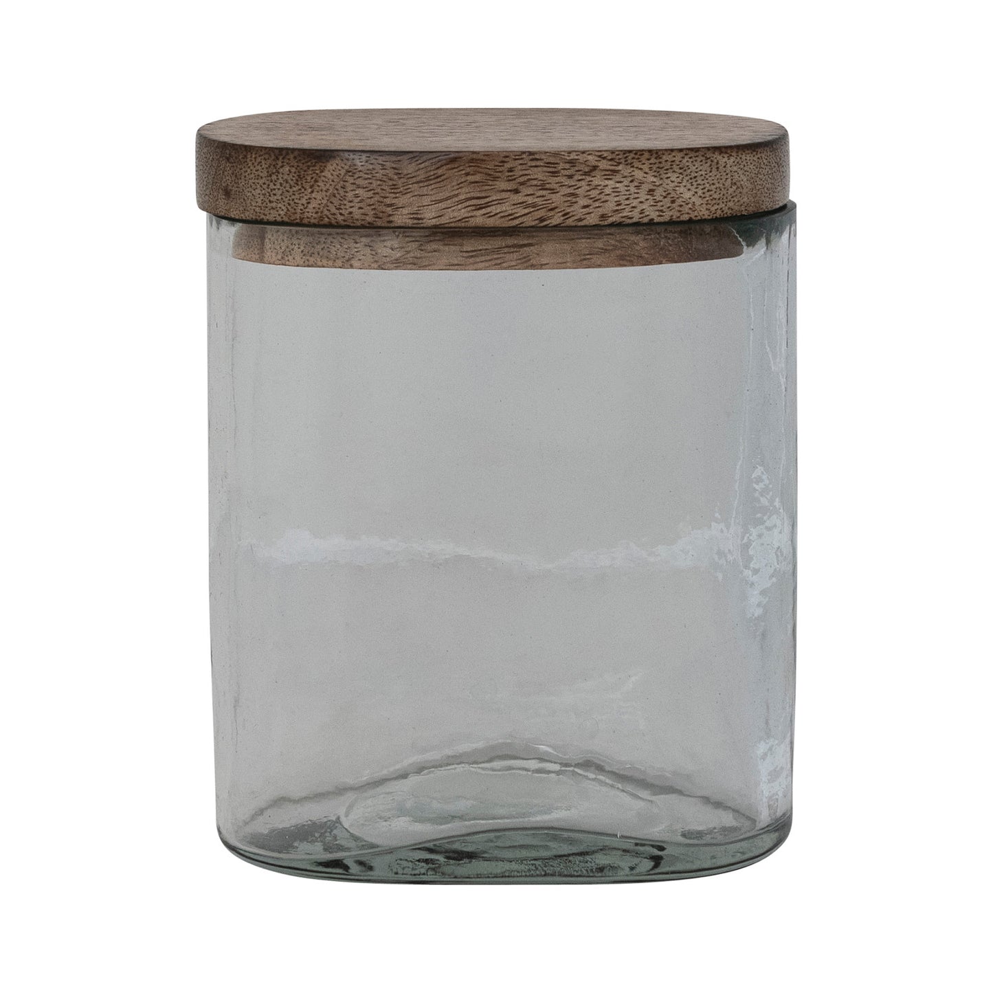 Hand-Blown Glass Jar with Mango Wood Lid - 2 Sizes