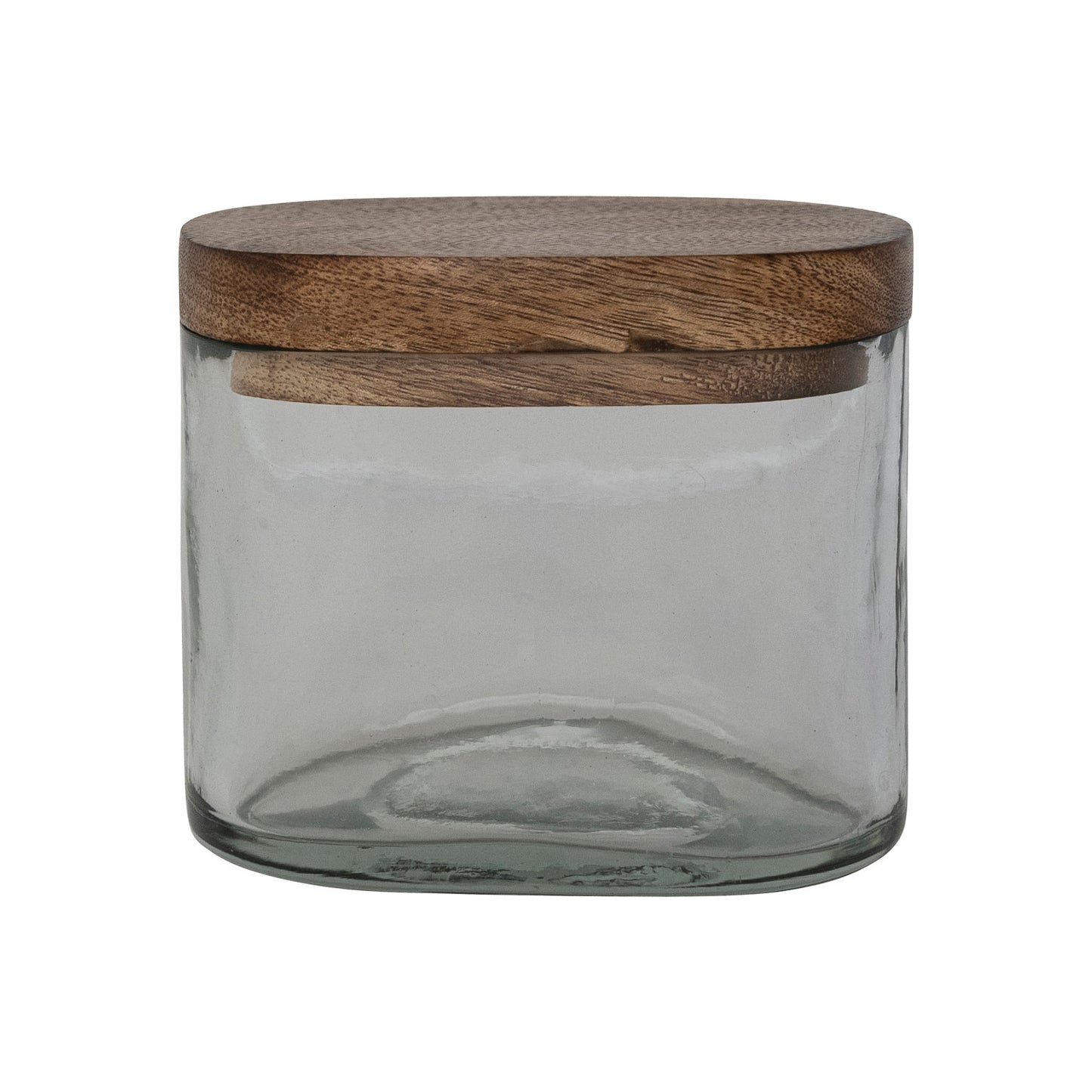 Hand-Blown Glass Jar with Mango Wood Lid - 2 Sizes