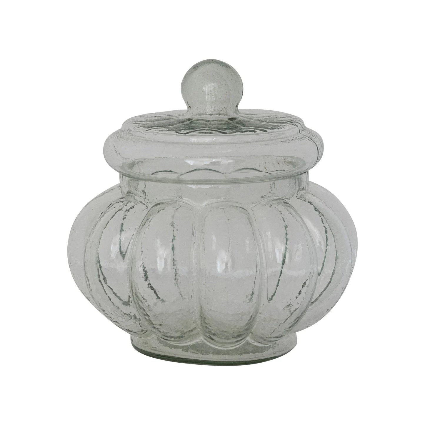 Ribbed Glass Jar with Lid