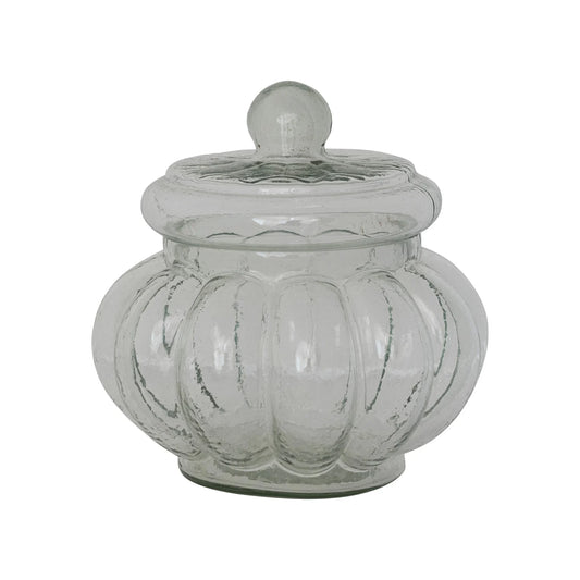 Ribbed Glass Jar with Lid