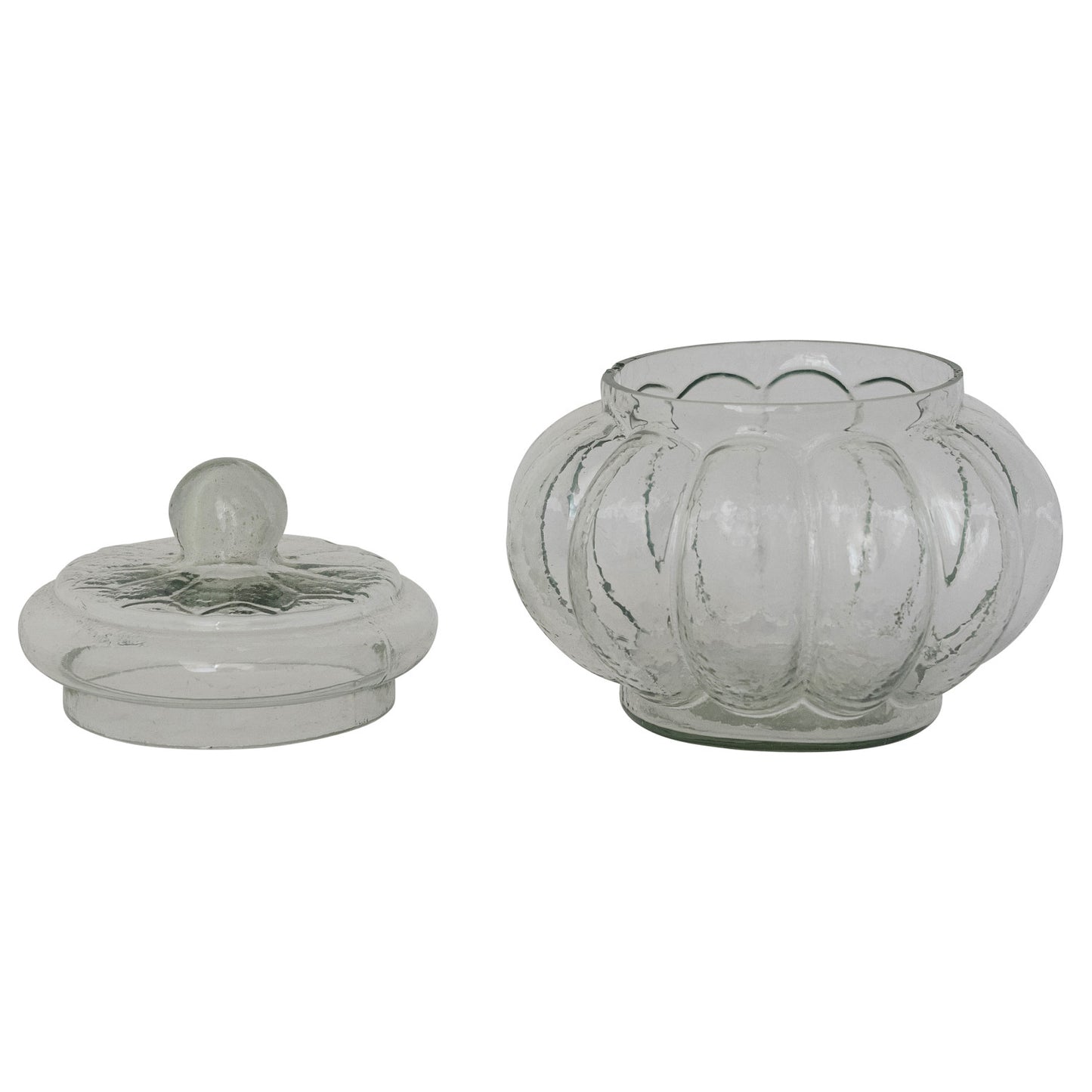 Ribbed Glass Jar with Lid